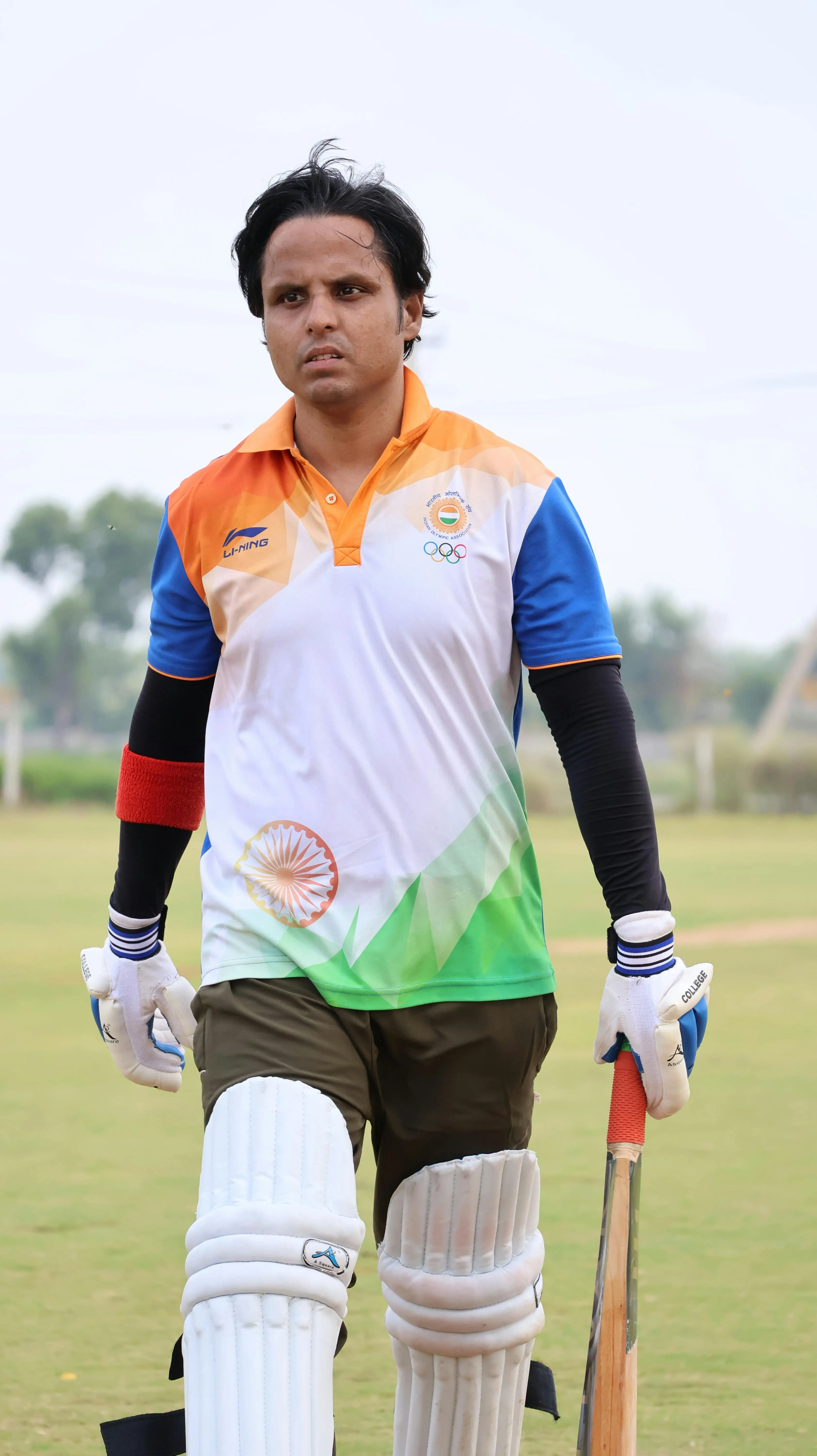 Cricket player in action